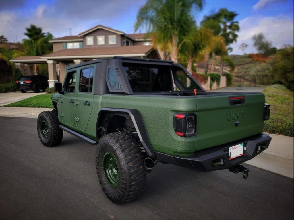 jeep with green bedliner application