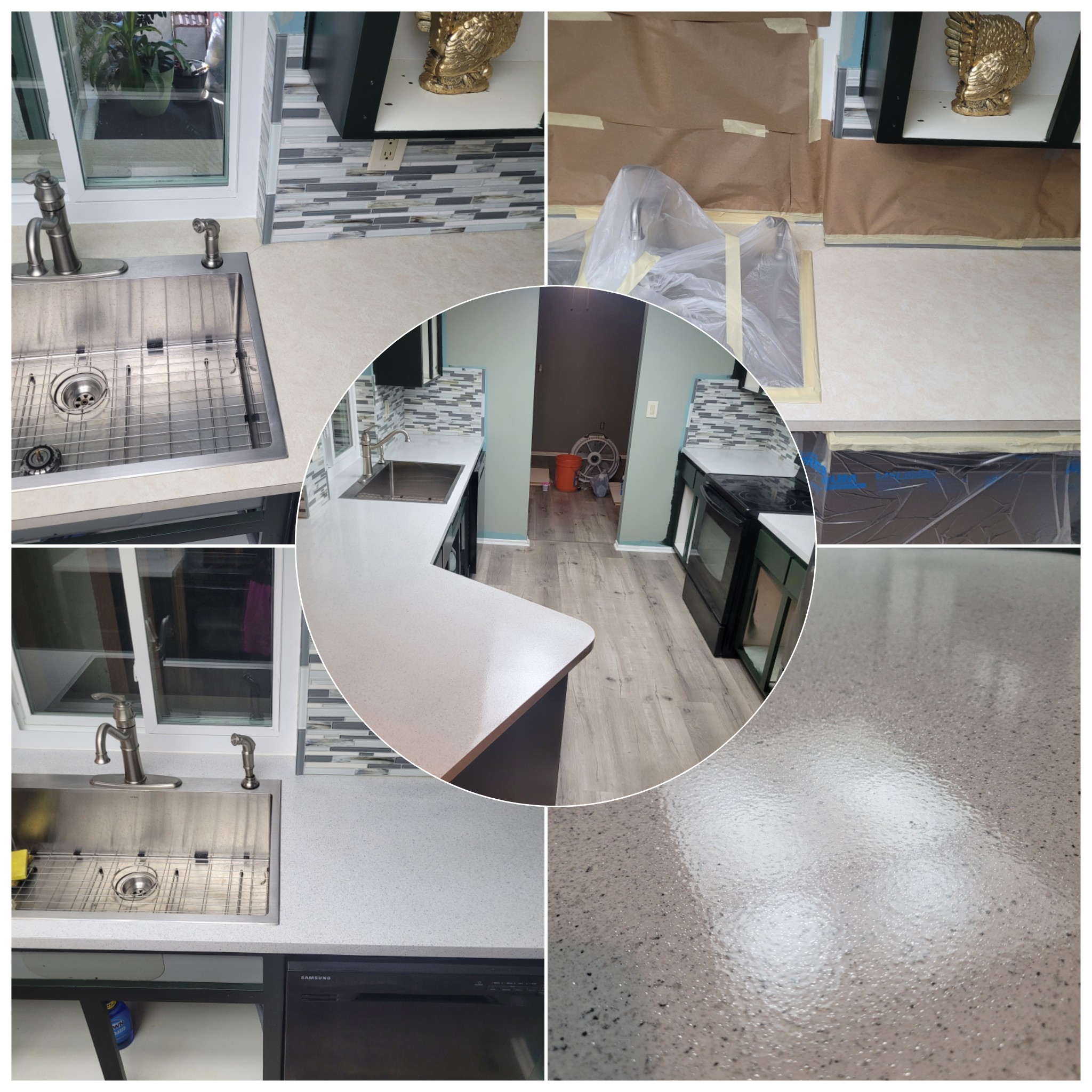 Refinished kitchen counter top