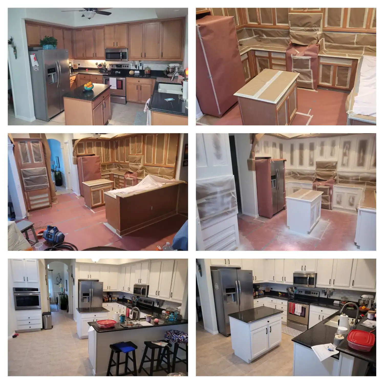 before and after cabinet paint