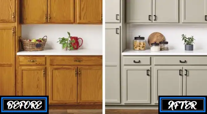 before and after kitchen cabinet refinishings