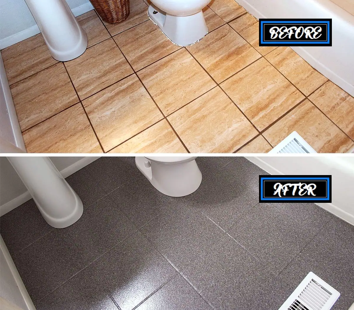 before and after tile refinishing