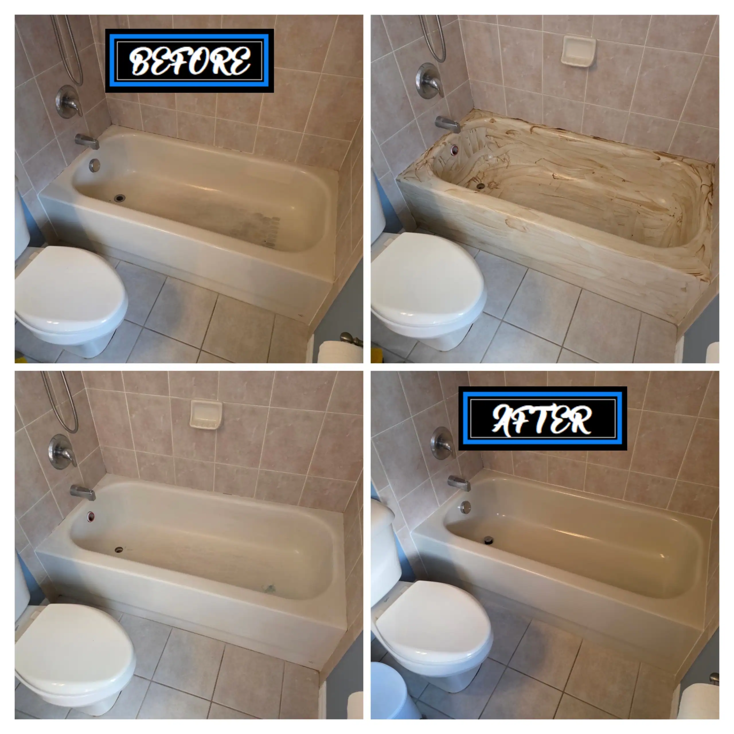 tub reglazing in almond